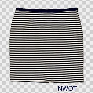 LOFT * A-Line Striped Cotton Skirt - NWOT * Size 12